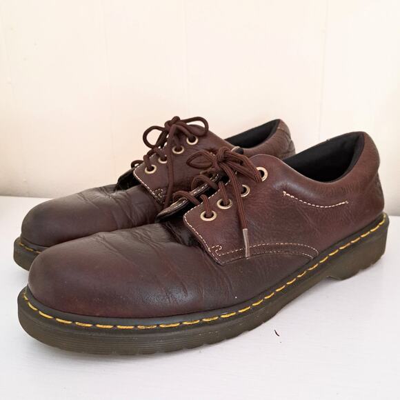 Dr. Martens Boston Brown Leather Oxfords Men\'s 12 AW004 Chunky Lug Sole Y2K 90s main image 10